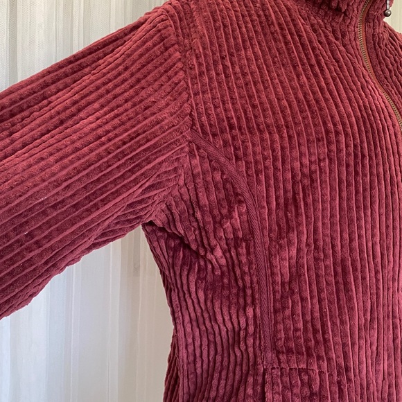 Women’s Woolrich Kinsdale Corduroy Burgundy Full Zip Jacket, Pockets! Size L - Picture 3 of 17